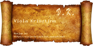 Viola Krisztina névjegykártya